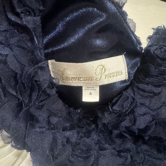 American Princess Toddler Girl 4T Formal Navy Dress - Picture 4 of 7